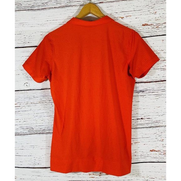 Nike Golf Tour Performance Dri-Fit Golf Shirt Womens Sz MedIum Red Orange Collar - Picture 2 of 12